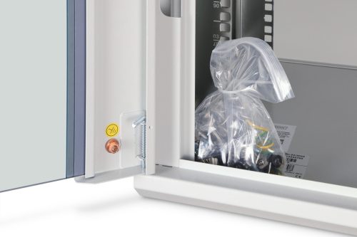 DIGITUS Dynamic-N DN-37104 19" 9U 474x600x450mm lapraszerelt üvegajtós szürke fali rack szekrény