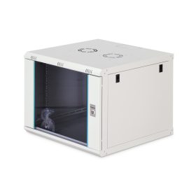   DIGITUS Dynamic-N DN-37106 19" 9U 474x600x600mm lapraszerelt üvegajtós szürke fali rack szekrény
