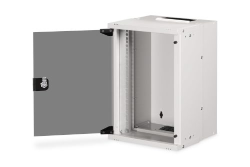 DIGITUS DN-49102 SOHO PRO 10" 9U 254x315x300mm üvegajtós szürke fali rack szekrény