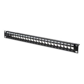   DIGITUS DN-91411 19" 1U 24port moduláris fekete üres patch panel