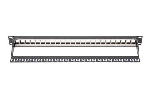 DIGITUS DN-91411 19" 1U 24port moduláris fekete üres patch panel