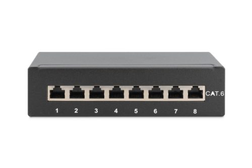 DIGITUS DN-91608SD Cat.6 8port asztali fekete árnyékolt patch panel