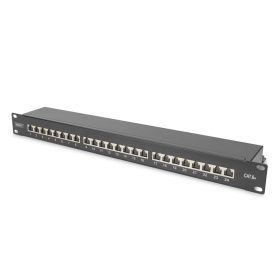   DIGITUS DN-91624S-EA-B 19" 1U 24port Cat.6A kompakt fekete árnyékolt patch panel