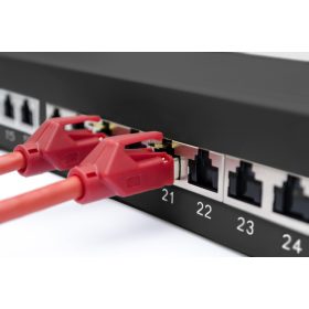   DIGITUS DN-91624S-EA-B 19" 1U 24port Cat.6A kompakt fekete árnyékolt patch panel
