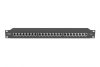 DIGITUS DN-91624S-EA-B 19" 1U 24port Cat.6A kompakt fekete árnyékolt patch panel