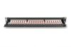 DIGITUS DN-91624S-EA-B 19" 1U 24port Cat.6A kompakt fekete árnyékolt patch panel
