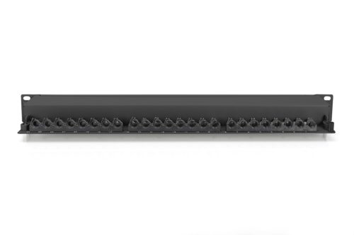 DIGITUS DN-91624S-EA-B 19" 1U 24port Cat.6A kompakt fekete árnyékolt patch panel