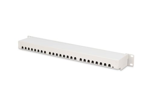 DIGITUS DN-91624S-EA 19" 1U 24port Cat.6A kompakt szürke árnyékolt patch panel