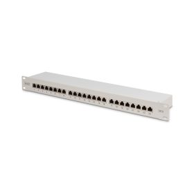   DIGITUS DN-91624S 19" 1U 24port Cat.6 kompakt szürke árnyékolt patch panel
