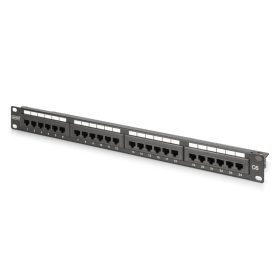   DIGITUS DN-91624U-CR 19" 1U 24port Cat.6 kompakt fekete árnyékolatlan patch panel