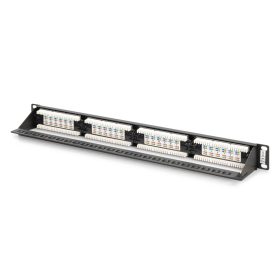   DIGITUS DN-91624U-CR 19" 1U 24port Cat.6 kompakt fekete árnyékolatlan patch panel