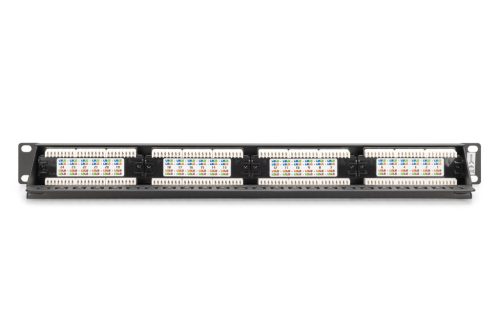 DIGITUS DN-91624U-CR 19" 1U 24port Cat.6 kompakt fekete árnyékolatlan patch panel