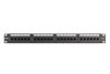 DIGITUS DN-91624U-CR 19" 1U 24port Cat.6 kompakt fekete árnyékolatlan patch panel