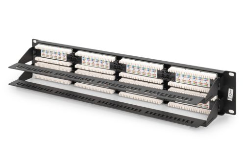 DIGITUS DN-91648U 19" 2U 48port Cat.6 kompakt fekete árnyékolatlan patch panel
