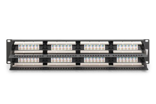 DIGITUS DN-91648U 19" 2U 48port Cat.6 kompakt fekete árnyékolatlan patch panel