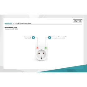   DIGITUS DN-95400 16A 3500W Schuko túlfeszültségvédő adapter