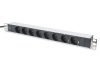 DIGITUS DN-95401 19" 1U PDU 8xCEE 7/3 schuko aljzat CEE7/7 csatlakozó 2m elosztósor