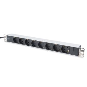   DIGITUS DN-95401 19" 1U PDU 8xCEE 7/3 schuko aljzat CEE7/7 csatlakozó 2m elosztósor