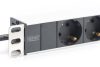 DIGITUS DN-95401 19" 1U PDU 8xCEE 7/3 schuko aljzat CEE7/7 csatlakozó 2m elosztósor