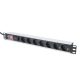 DIGITUS DN-95407 19" 1U PDU 7xCEE 7/3 schuko aljzat CEE7/7 csatlakozó 2m túlfeszültségvédett elosztósor