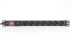DIGITUS DN-95407 19" 1U PDU 7xCEE 7/3 schuko aljzat CEE7/7 csatlakozó 2m túlfeszültségvédett elosztósor