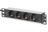 DIGITUS DN-95418 10" 1U PDU 230V 16A 4x Schuko aljzat CEE7/7 csatlakozó hálózati 2m elosztósor