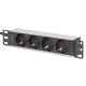 DIGITUS DN-95418 10" 1U PDU 230V 16A 4x Schuko aljzat CEE7/7 csatlakozó hálózati 2m elosztósor