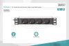 DIGITUS DN-95418 10" 1U PDU 230V 16A 4x Schuko aljzat CEE7/7 csatlakozó hálózati 2m elosztósor