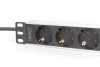 DIGITUS DN-95418 10" 1U PDU 230V 16A 4x Schuko aljzat CEE7/7 csatlakozó hálózati 2m elosztósor