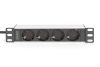 DIGITUS DN-95418 10" 1U PDU 230V 16A 4x Schuko aljzat CEE7/7 csatlakozó hálózati 2m elosztósor