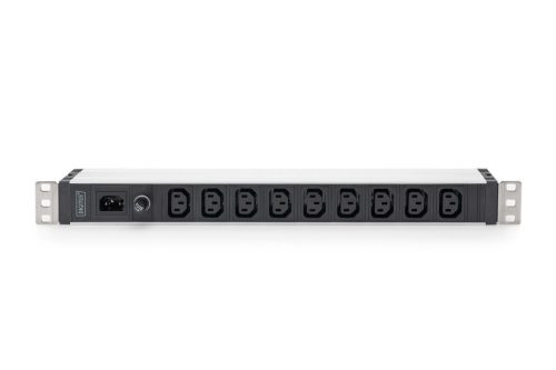 DIGITUS DN-95429 19" 1U PDU 230V 10A 9xIEC C13 aljzat IEC C14 csatlakozó 2m elosztósor