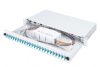 DIGITUS DN-96332/3 19" 1U 24xLC duplex OM3 toldóval pigtaillel és kötőkazettával szerelt optikai patch panel