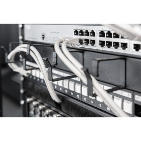 DIGITUS DN-97602 19" 1U gyűrűs fekete kábelrendező