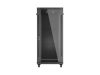 Lanberg FF01-6027-12B 19" 27U SZÉL:600mm MÉLY:1000mm MAG:1373mm lapraszerelt üvegajtós fekete szerver szekrény