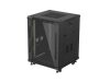 Lanberg FF01-6615-12B 19" 15U SZÉL:600mm MÉLY:600mm MAG:848mm lapraszerelt üvegajtós fekete álló rack szekrény