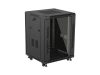 Lanberg FF01-6615-12B 19" 15U SZÉL:600mm MÉLY:600mm MAG:848mm lapraszerelt üvegajtós fekete álló rack szekrény