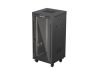 Lanberg FF01-6624-12BL 19" 24U SZÉL:600mm MÉLY:600mm MAG:1320mm lapraszerelt LCD üvegajtós fekete álló rack szekrény