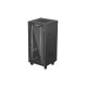 Lanberg FF01-6624-12BL 19" 24U SZÉL:600mm MÉLY:600mm MAG:1320mm lapraszerelt LCD üvegajtós fekete álló rack szekrény
