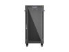 Lanberg FF01-6624-12BL 19" 24U SZÉL:600mm MÉLY:600mm MAG:1320mm lapraszerelt LCD üvegajtós fekete álló rack szekrény