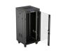Lanberg FF01-6624-12BL 19" 24U SZÉL:600mm MÉLY:600mm MAG:1320mm lapraszerelt LCD üvegajtós fekete álló rack szekrény