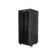 Lanberg FF01-6627-12BL 19" 27U SZÉL:600mm MÉLY:600mm MAG:1431mm lapraszerelt LCD üvegajtós fekete álló rack szekrény