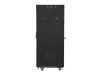 Lanberg FF01-6627-12BL 19" 27U SZÉL:600mm MÉLY:600mm MAG:1431mm lapraszerelt LCD üvegajtós fekete álló rack szekrény