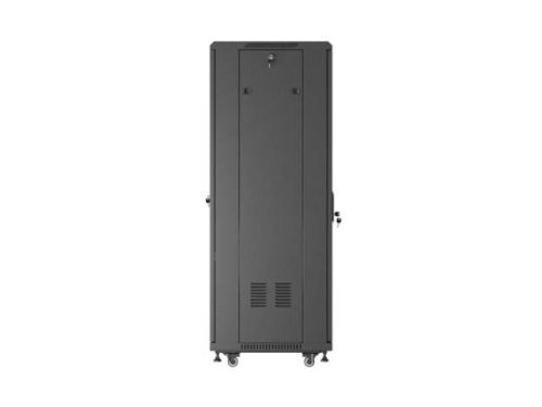 Lanberg FF01-6632-12B 19" 32U SZÉL:600mm MÉLY:600mm MAG:1603mm lapraszerelt üvegajtós fekete álló rack szekrény
