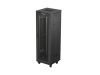 Lanberg FF01-6637-23BL 19" 37U SZÉL:600mm MÉLY:600mm MAG:1898mm lapraszerelt LCD hálós fémajtós fekete álló rack szekrény