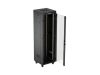 Lanberg FF01-6642-12BL 19" 42U SZÉL:600mm MÉLY:600mm MAG:2097mm lapraszerelt LCD üvegajtós fekete álló rack szekrény