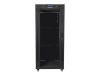 Lanberg FF01-6827-12BL 19" 27U SZÉL:600mm MÉLY:800mm MAG:1431mm lapraszerelt LCD üvegajtós fekete álló rack szekrény