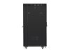 Lanberg FF01-6827-12BL 19" 27U SZÉL:600mm MÉLY:800mm MAG:1431mm lapraszerelt LCD üvegajtós fekete álló rack szekrény