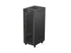Lanberg FF01-6832-23BL 19" 32U SZÉL:600mm MÉLY:800mm MAG:1676mm lapraszerelt LCD hálós fémajtós fekete álló rack szekrény