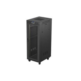   Lanberg FF01-6832-23BL 19" 32U SZÉL:600mm MÉLY:800mm MAG:1676mm lapraszerelt LCD hálós fémajtós fekete álló rack szekrény