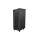 Lanberg FF01-6832-23BL 19" 32U SZÉL:600mm MÉLY:800mm MAG:1676mm lapraszerelt LCD hálós fémajtós fekete álló rack szekrény